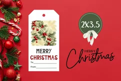 Watercolor Winter Gift Tag PNG, Christmas Berries Gift Tags Product Image 3