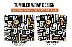 Abstract Shapes Outline Pattern Tumbler Wrap Product Image 3