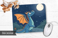 Moonlit Blue Dragon Mouse Pad PNG Design Product Image 1