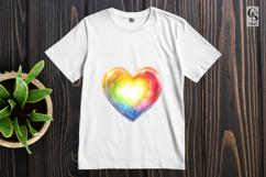 Rainbow Watercolor Heart Clipart Sublimation PNG Product Image 2
