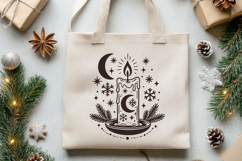 Gothic Christmas Candle SVG | Witchy Holiday Design Product Image 3