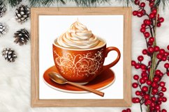 Christmas Cake Clipart, Christmas Cappuccino Clipart Product Image 3