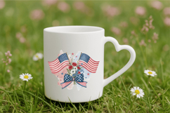 Retro Coquette USA Flag 4th of July PNG Sublimation Design Product Image 3