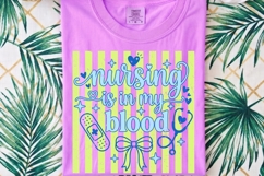 Preppy Striped Nurse PNG, Coquette Nurse Life png. Product Image 2