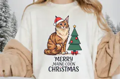 Maine Coon Christmas PNG, Merry Maine Coon Christmas PNG Product Image 5