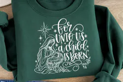 For Unto Us a Child Is Born PNG, Isaiah 9:6 Christian Nativi Product Image 3