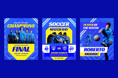 Blue Yellow Football Sport Social Media Instagram Carousel Product Image 3