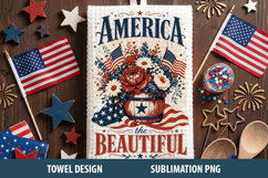 Happy 4th Of July kitchen Towel PNG | Patriotic Towel Design Product Image 3
