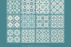 Repeating Moroccan Majolica| Teal Seamless Tile Product Image 3