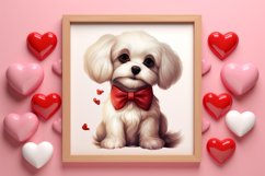 Cute Valentine Dog Clipart, Valentines Day Dog Clipart Product Image 3