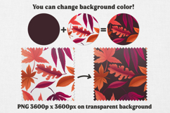 Autumn Leaves Digital Paper Fall Seamless Pattern Background Product Image 3