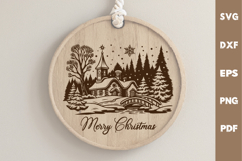 Christmas Village Cutting Board SVG Laser engraving files Product Image 2