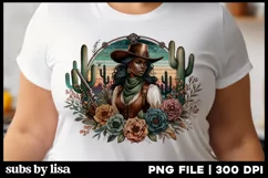 Western Sublimation Design PNG African American Woman Product Image 2