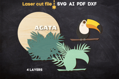 Baby Name Sign Toucan SVG laser cut file for Glowforge Product Image 3