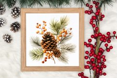 Gold Christmas Watercolor Clipart Sublimation, Christmas PNG Product Image 3