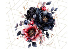 Gothic Floral PNG, Dark Aesthetic Flowers Clipart Print Product Image 3