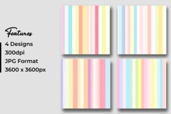 Pastel Rainbow Stripes Digital Paper Product Image 3