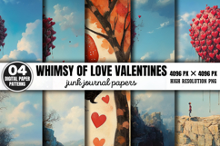 Whimsy of Love Valentines Collage Patterns PNG Product Image 1