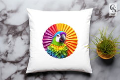 Colorful Talking Parrot Face Clipart Sublimation PNG Product Image 3