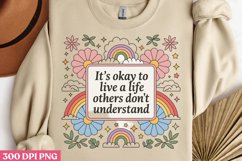 It&#039;s Okay To Live A Life PNG, Retro Motivation Sublimation P Product Image 3