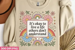 It's Okay To Live A Life PNG, Retro Motivation Sublimation P Product Image 3