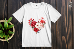 Red Floral Heart Watercolor Clipart Sublimation PNG Product Image 2