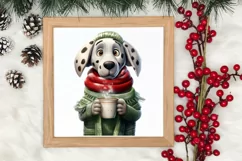 Christmas Dog And Coffee Clipart, Christmas Clipart Product Image 3