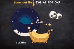Panda Baby Name Sign SVG laser cut file for Glowforge Product Image 3