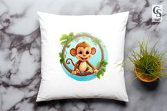 Cute Baby Monkey Clipart Sublimation PNG Product Image 3