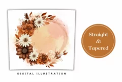 Watercolor Flowers Tumbler Design, Fall Flowers Sublimation Product Image 3