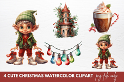 Cute Christmas Watercolor Clipart Sublimation PNG Product Image 1