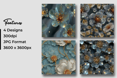 Soft Glittery Flowers Digital Papers Product Image 3