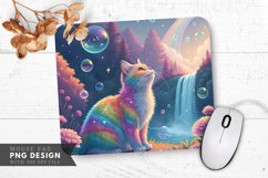 Vibrant Dreamscape Rainbow Cat Mouse Pad PNG Design Product Image 1