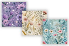 Whimsical Magical Wildflowers Seamless Pattern, Enchanted Product Image 3