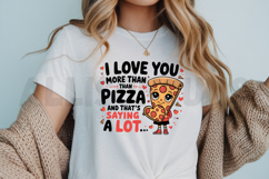 Cute Pizza Slice Character With Heart For Valentines Day Product Image 3