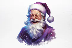 Christmas purple santa claus sublimation PNG Product Image 3