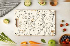 Neutral Wildflowers Cutting Boards sublimation Design Product Image 3