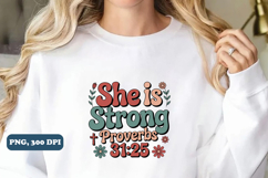 She is strong proverbs 31:25 Christian PNG design Product Image 3