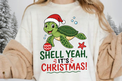 Sea Turtle Christmas PNG, Shell Yeah Its Christmas PNG, Cute Product Image 5