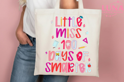 100 Days of School Png, Little miss 100 Days Smarter Png Product Image 1
