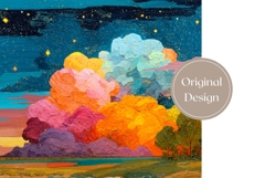 Art Tumbler Wrap, Rainbow Clouds Tumbler Sublimation Product Image 3