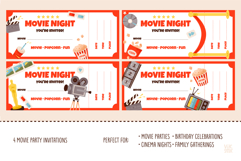 Movie Party Bundle | Clipart, Invitations &amp; Planner Product Image 3