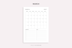 2027 Monthly Planner Printable &amp; Fillable, A4/Letter Size Product Image 3
