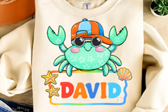 Brushstroke Custom Name Crab PNG, Funny Beach PNG, Summer Product Image 3