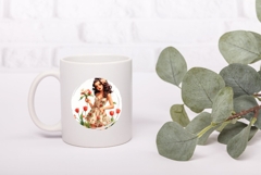 Pin Up Girl Illustration, Cartoon Girl Print, Tulips PNG Product Image 3