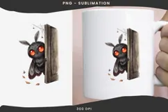 Peeking mothman halloween png design for T-shirts Product Image 3