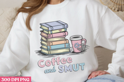 Coffee and smut PNG, Reading Book Sublimation PNG Product Image 1