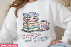 Coffee and smut PNG, Reading Book Sublimation PNG Product Image 1