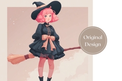 Cartoon Halloween Witch Tumbler, Halloween Tumbler Template Product Image 3