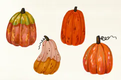 Cute Watercolor Pumpkin PNG, Hand Drawn Halloween Product Image 2
